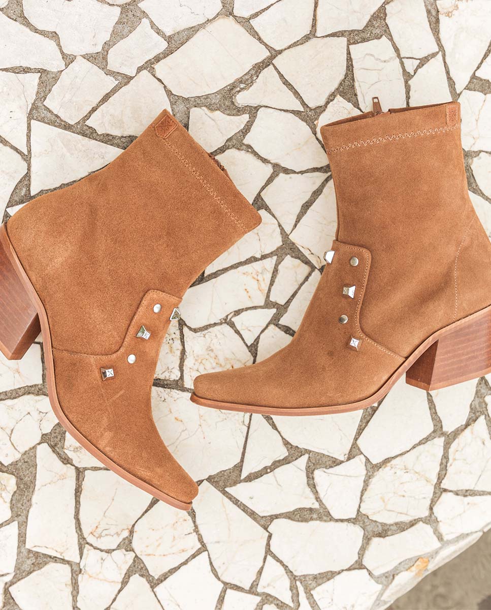 Olivia Ankle Boot with Brown Decorations