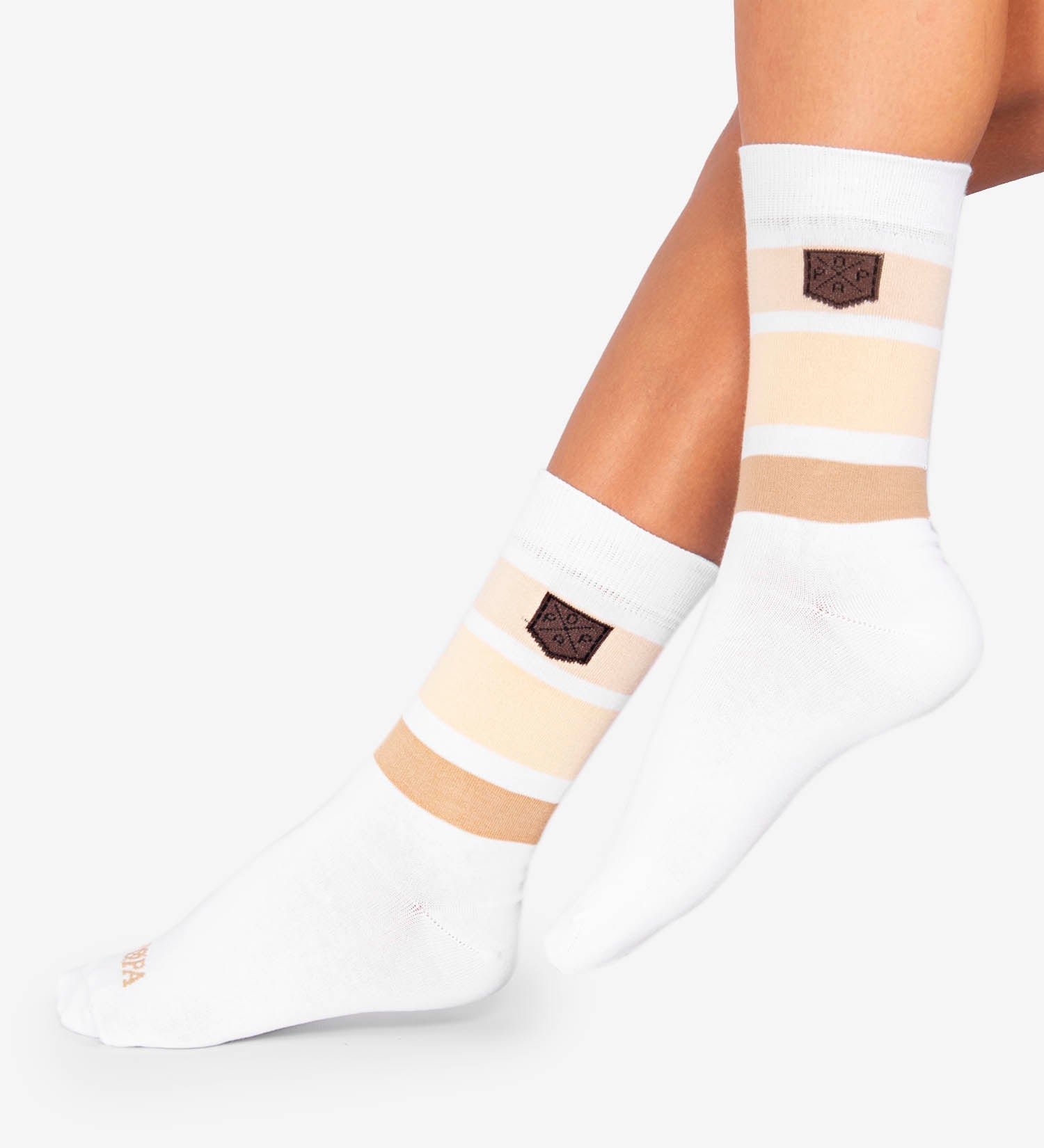 Beige Striped Connie Socks