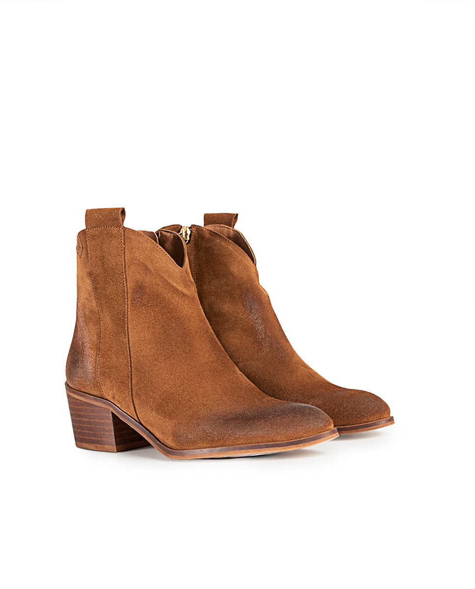Piper Suede Muscade Ankle Boot