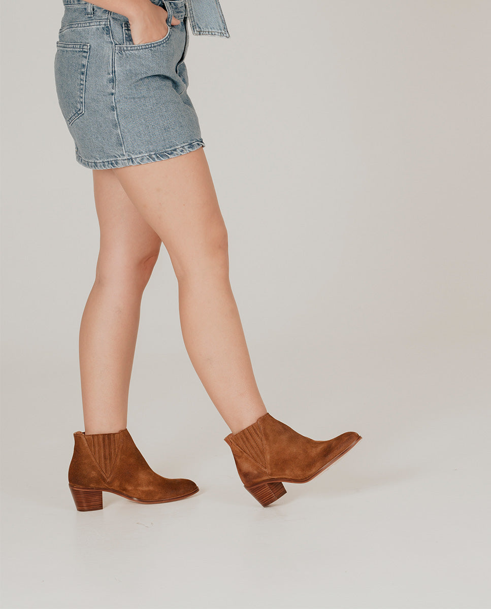 Clarisa Suede Muscade Ankle Boot