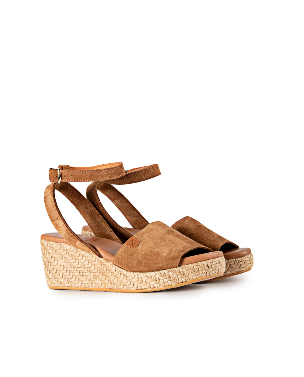 Elettra Low Wedge Muscade Suede
