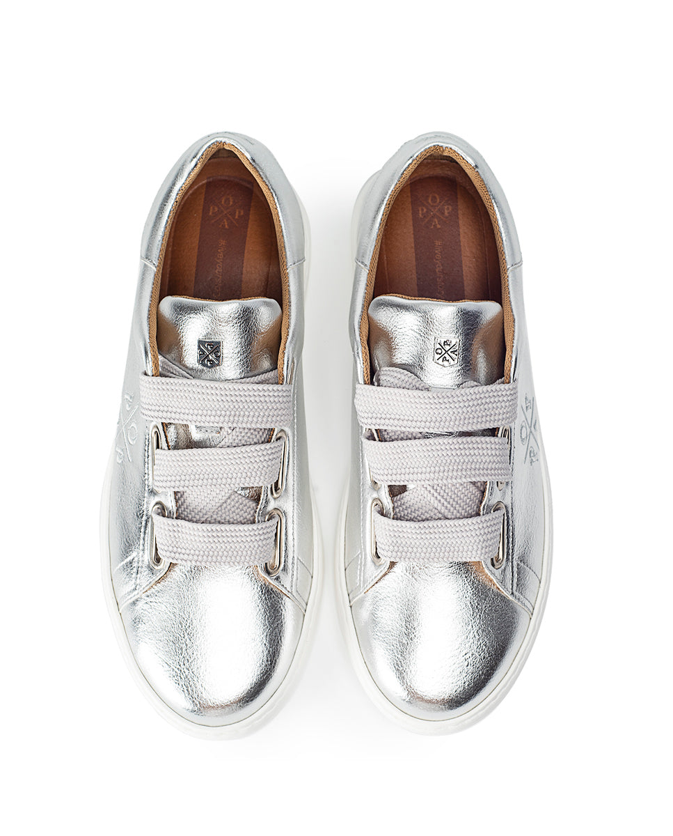 Silver Laminated Teleno Sneaker
